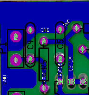 Snapshot of scanned board without track deleted